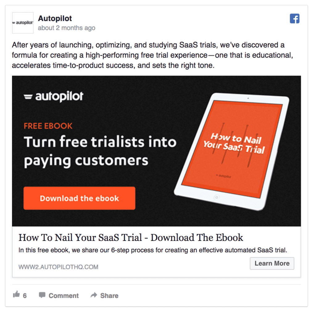 Autopilot facebook ad