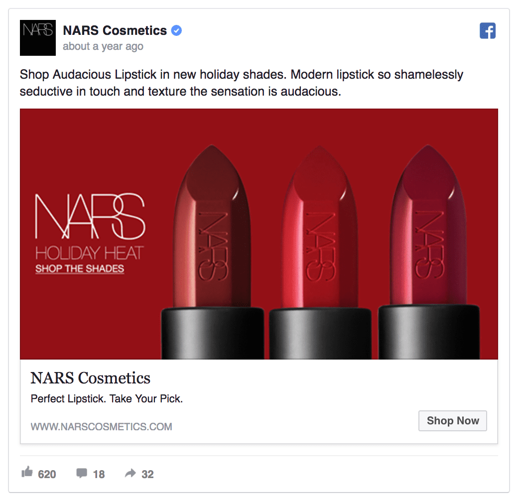 NARS facebook ad example