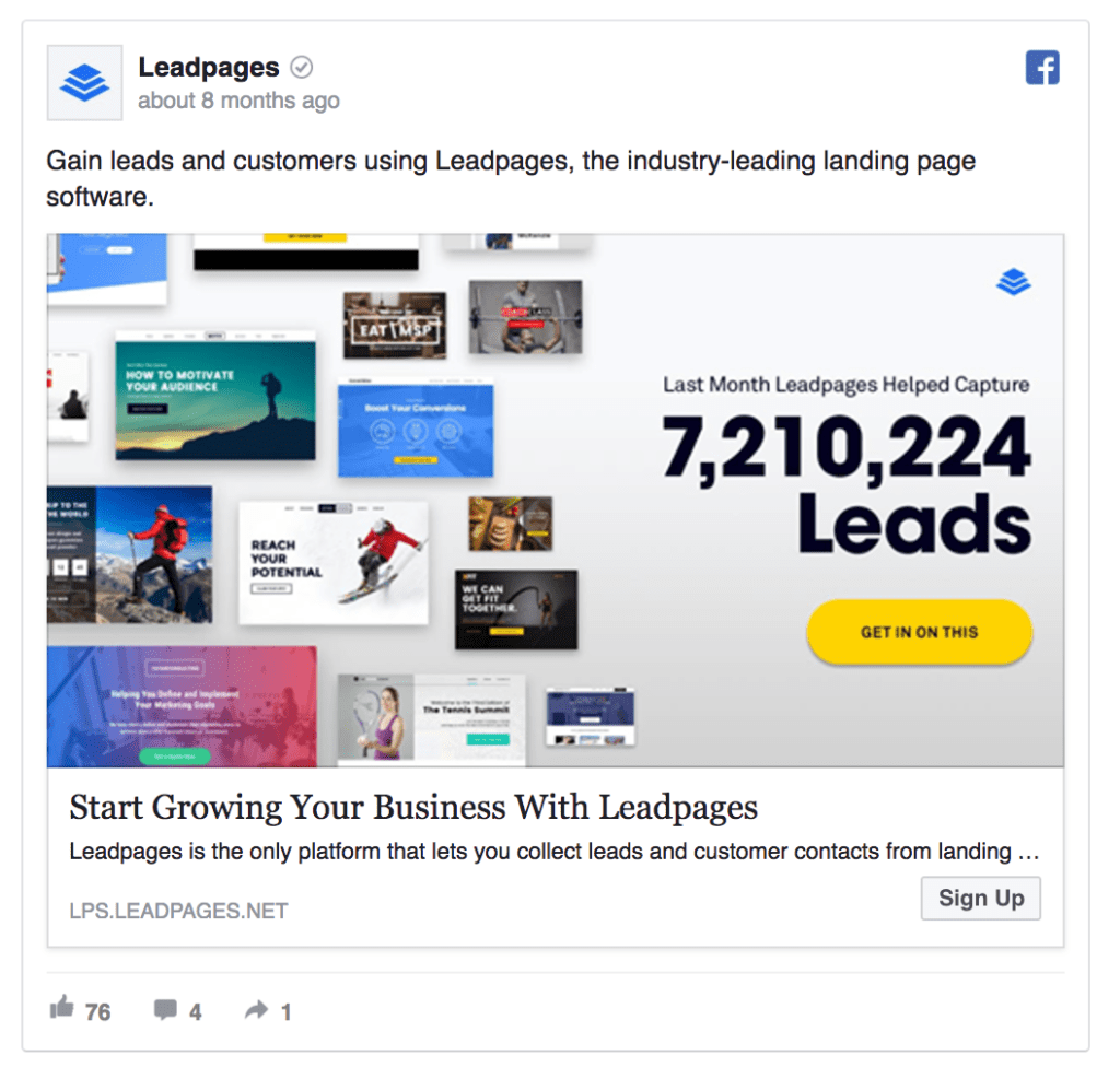 Leadpages ad