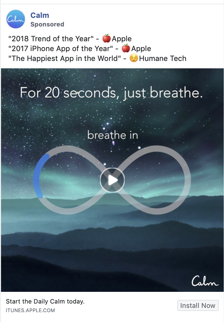 calm app ad