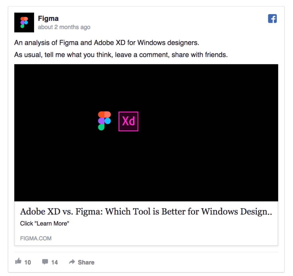 figma facebook ad example
