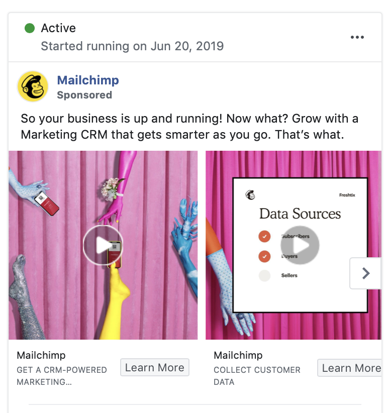 mailchimp facebook ad