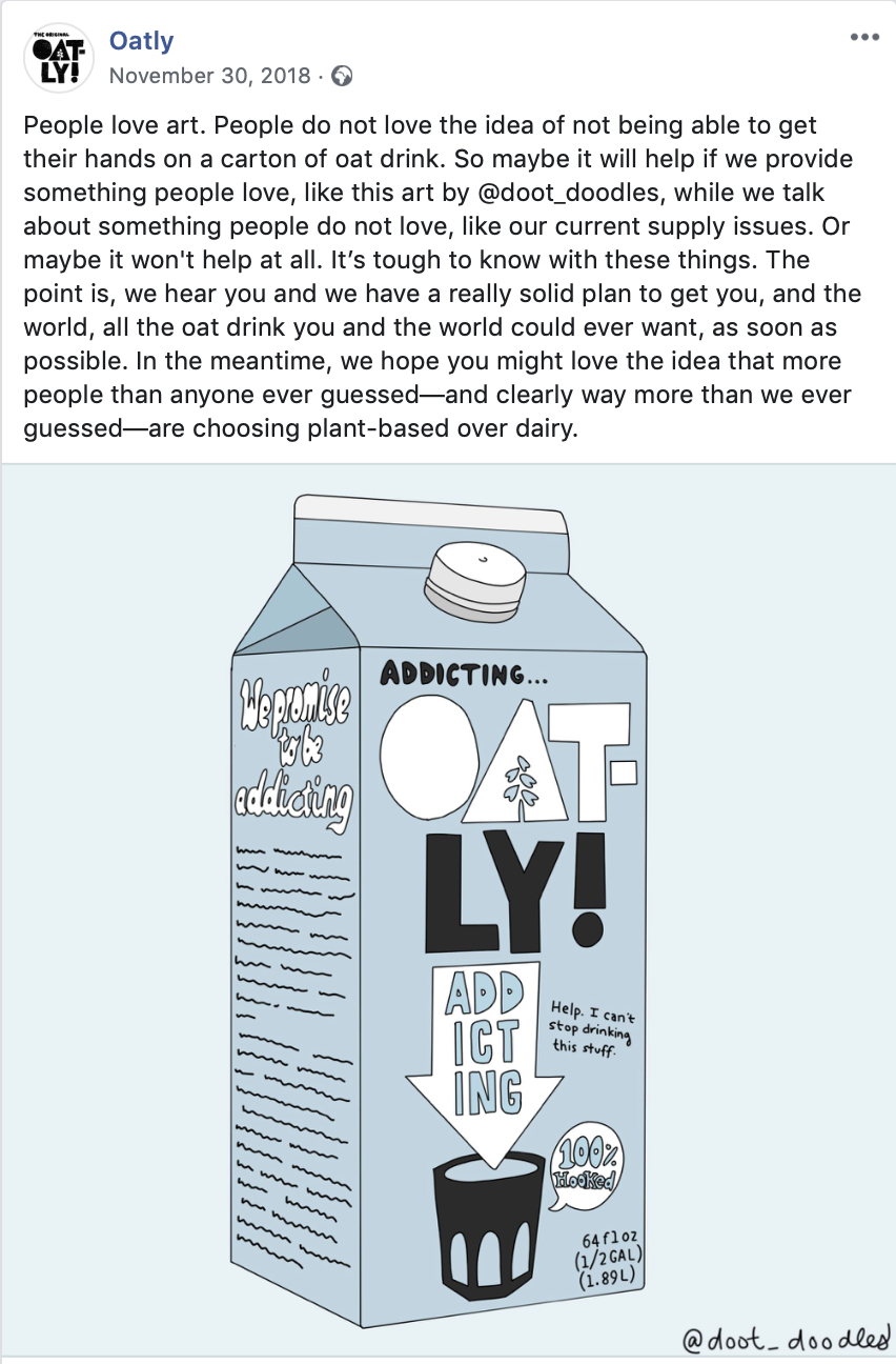 oatly facebook post example