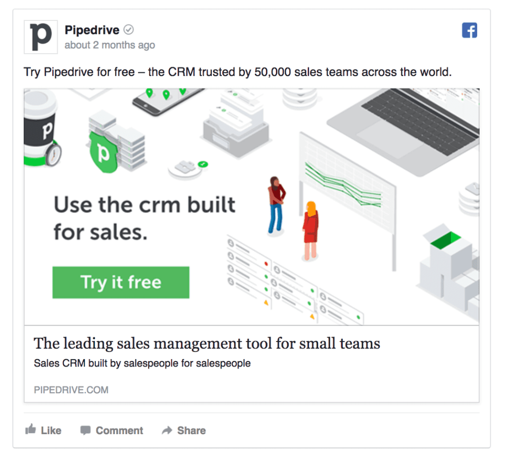 pipedrive facebook ad example