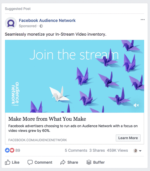 facebook ad example by facebook