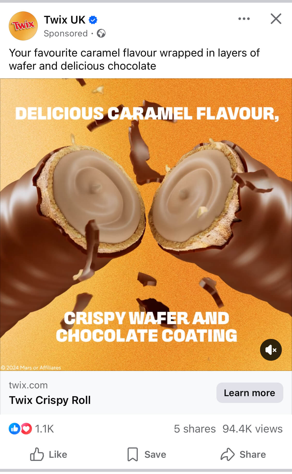 twix facebook ad example