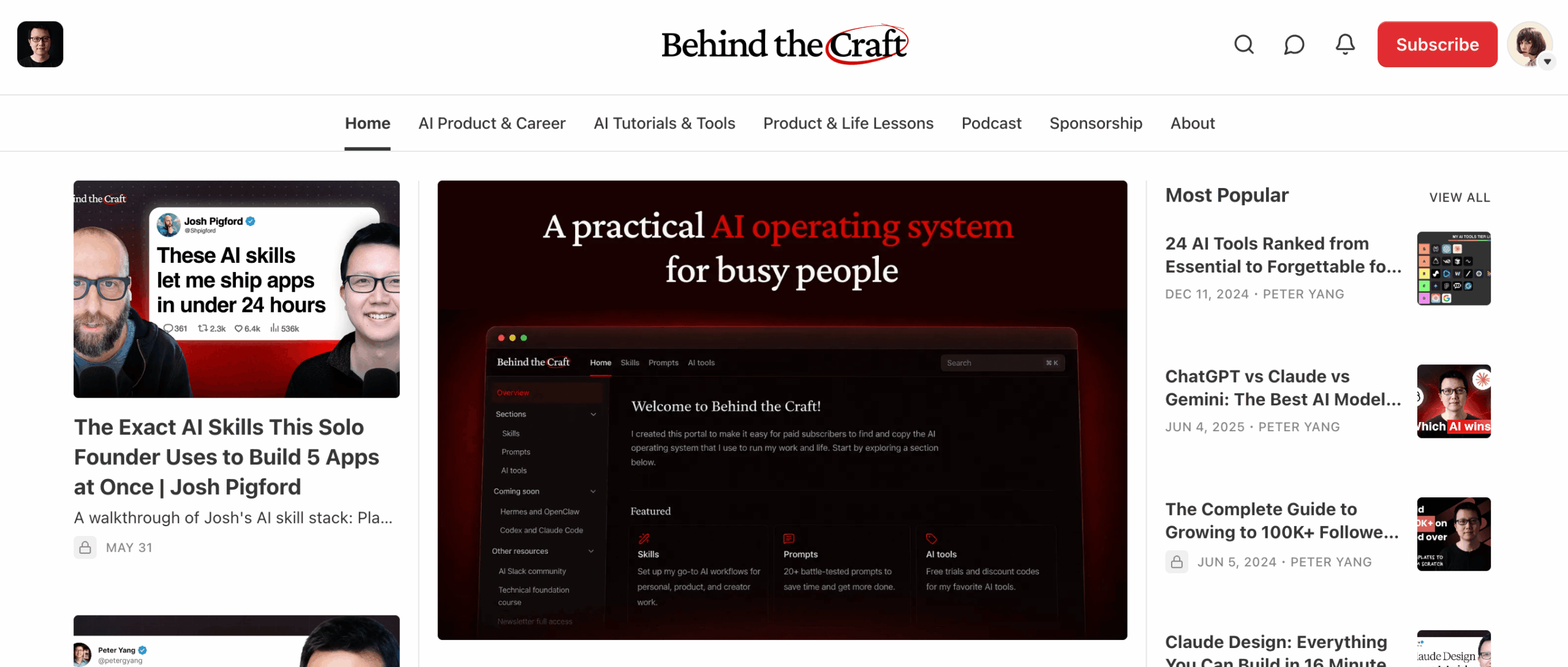 behind the craft