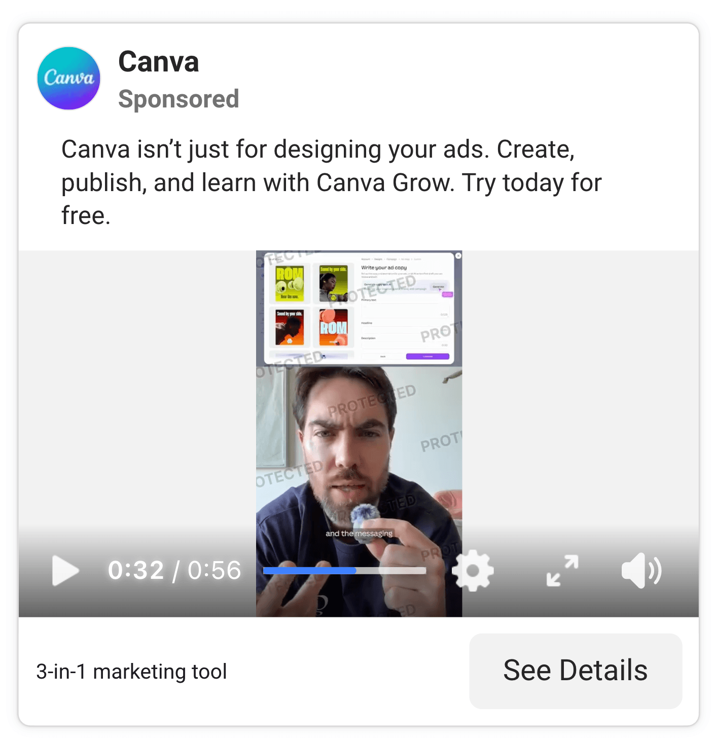 Canva Facebook ad example