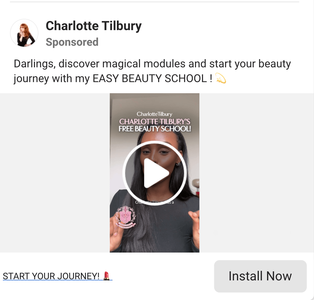 Beauty facebook ad 2026