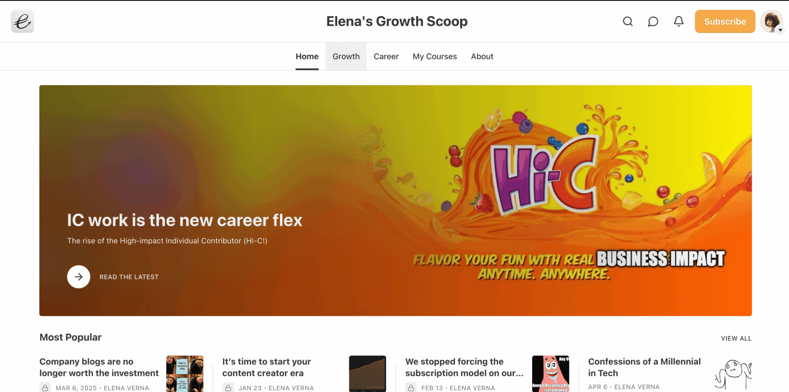 elena's growth scoop