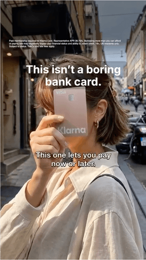 Klarna Facebook ad example