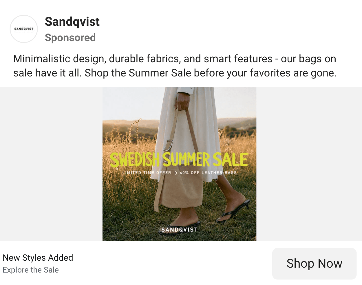 Ecommerce facebook ad 2026