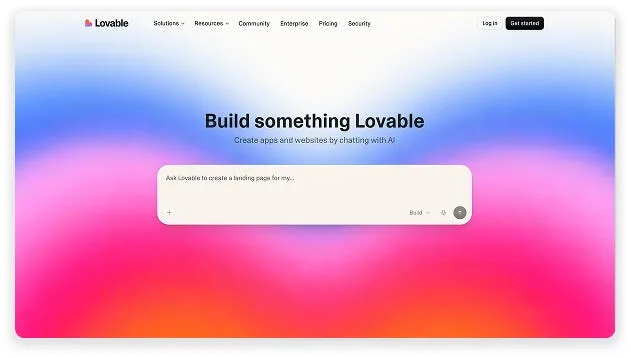 Lovable homepage hero headline Build something Lovable